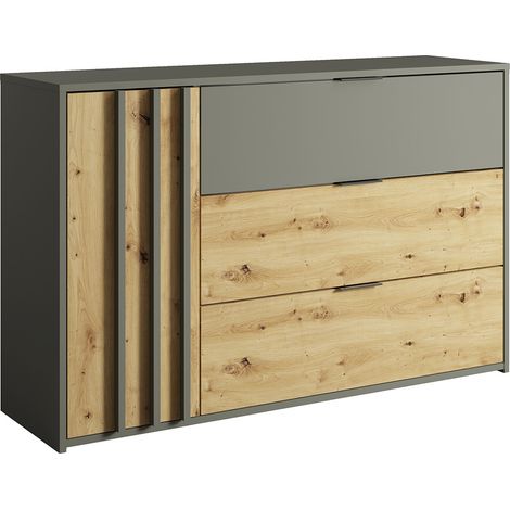 Kommode 125 cm breit modern in grau mit Eiche RAGUSA-166 (1/4)