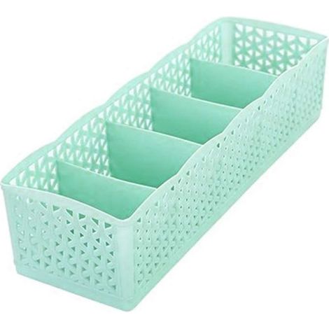 Boîte de rangement pouRôtiroir, Boîte de rangement pour organisateur de rangement pouRôtiroir de bureau avec grille perforée à 5 grilles Chaussettes Masques Serviettes Gants Mouchoirs Vert-Fei Yu (1/3)