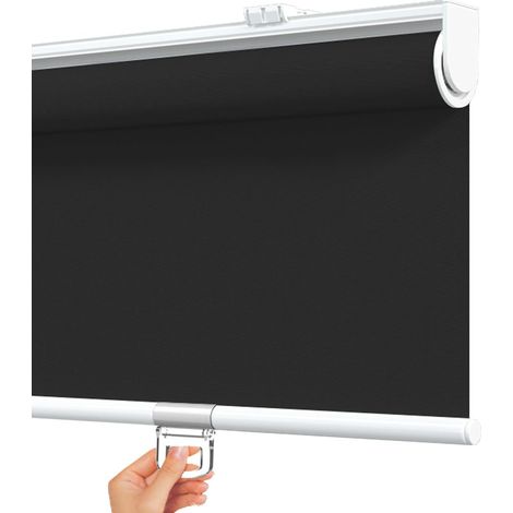 Store Enrouleur Occultant sans Fil,Rideaux Roulants avec Système À Ressort,Tissu Isolation Thermique Noir,pour Fenêtres et Portes,Personnalisable,Largeur x Hauteur (85cm 100cm) - 85l 100L cm