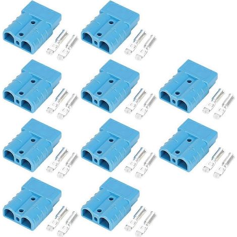 Connecteur haute intensité 50A, compatible avec les batteries de véhicules électriques, les onduleurs, les câbles solaires et les prises pour énergies nouvelles (bleu). (1/5)
