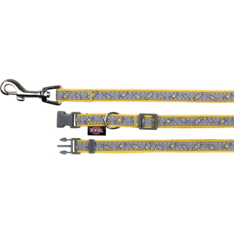Collier réglable de 22 à 33 cm  pour petit chien avec laisse, très réfléchissant - Trixie (1/3)