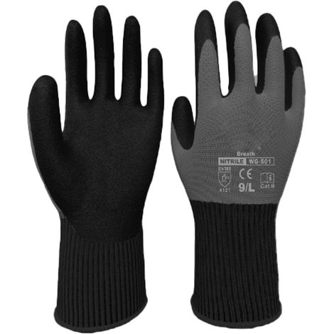 Lot de 3 gants en nitrile pour jardinage, manutention et emballage, style 3 (1/5)