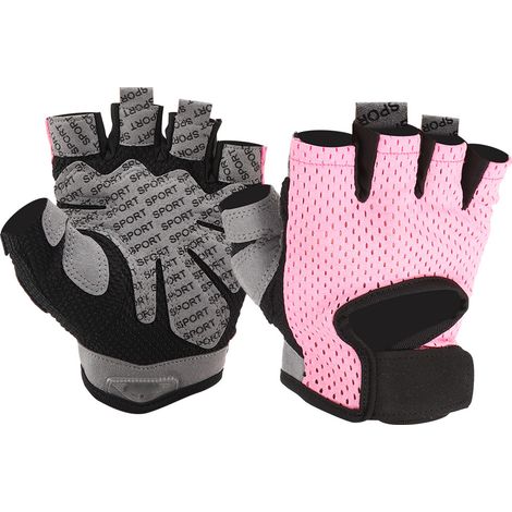 Gants de fitness unisexes demi-doigts, protège-poignets antidérapants pour haltères, taille L (1/5)