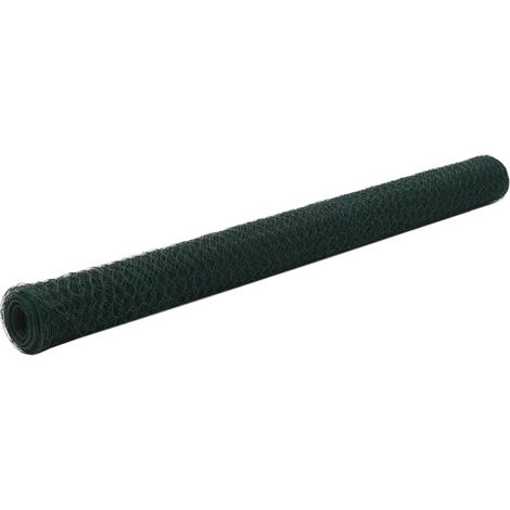 Alambrada de gallinero acero revestimiento PVC verde 25x1,5 m vidaXL