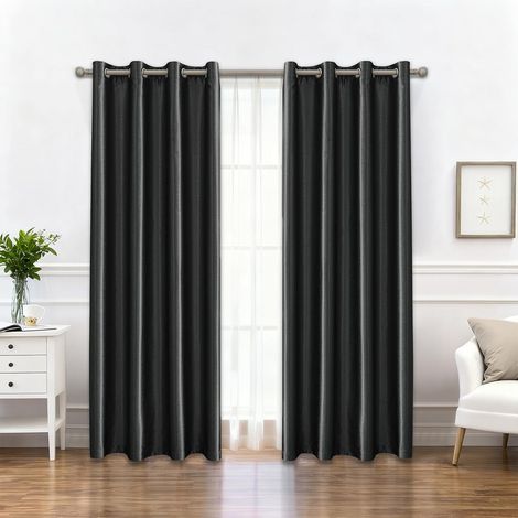 Interior Curtains Set of 2, 140 x 180 cm, Dark Grey (1/5)