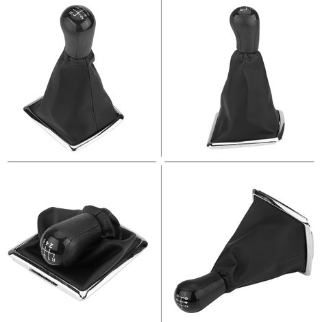 Schaltknauf und Schaltmanschette aus Leder für Ford Focus MK2 (2004–2008), Schaltgetriebe, Schwarz, Austauschset (1/5)