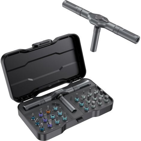 Jeu de tournevis magnétiques 24 en 1, mini tournevis à cliquet, kit de tournevis de précision amovible, kit d'outils de précision magnétique pour PC, téléphone portable, montre, vélo