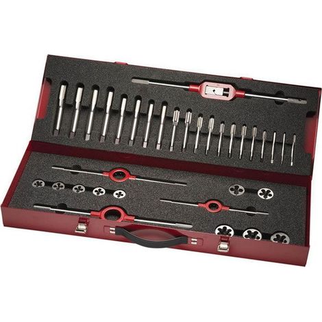 Juego de herramientas de corte de hilo HS-14M M6-M20 34 piezas HSS casete de metal DORMER