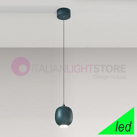 Sospensione BULLET 1 luce LED 9W 492LM 3000K metallo colore petrolio d.12cm (1/4)