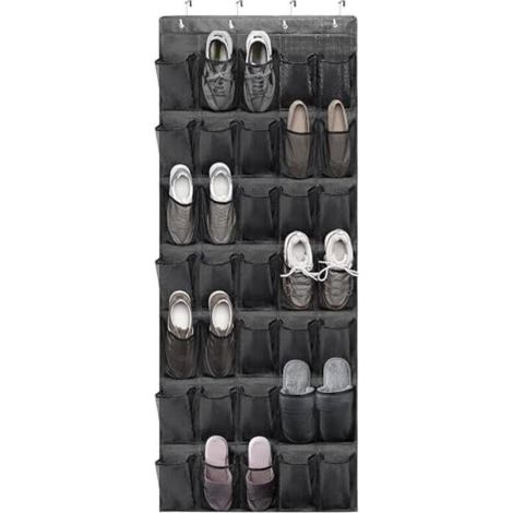 Porte Chaussures Mural,Rangement Chaussures Suspendu avec 35 Grandes Poches,Rangement porte à Suspendre Étagère Chaussure Pliables avec 4 Crochets pour Salle de Bain Chambre Cuisine (1/5)