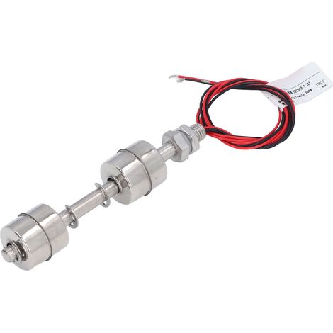 Interrupteur à flotteur double bille 120 mm en acier inoxydable, contrôleur de niveau d'eau avec câble de 400 mm, 0-220 V (1/5)