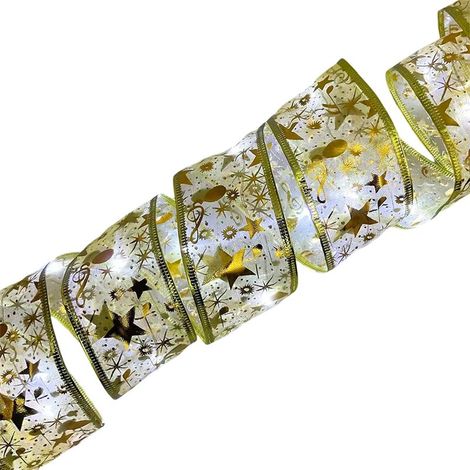 Guirlande lumineuse de Noël - Ruban doré, lumières blanc froid - 10 m, 100 ampoules, boîtier à piles étanche avec télécommande et 8 fonctions (1/5)