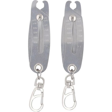 2pcs Cheval Keychain, Ti Steel Metric and Imperial Units Portable Thread Identificateur (1/5)