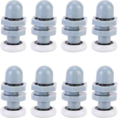 8pcs Coureurs De Porte Douche En Plastique Durable Coulissant Piste Roulement Salle Bains Verre Pour PièCes Rechange(20mm)