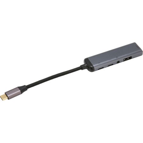 Adaptateur USB Type-C vers USB 3.1 + USB 2.0 + Type-C 2.0 + prise casque 3,5 mm + alimentation PD 100 W pour vidéo et audio HD (1/5)