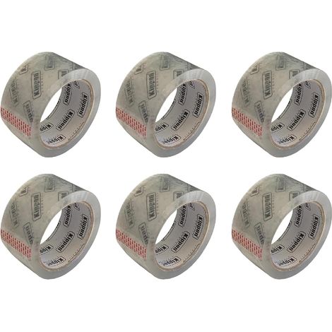 Kippen 9004TR2 - Confezione da 6 Rotoli di Nastro Adesivo per Imballaggio. Colore Trasparente. Misure: 66mt x 50mm. (1/4)