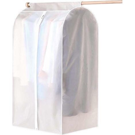 Housse Vêtement Penderie 3D, 50x80x120cm Housse Costume Anti Poussière Imperméable, Sac de Rangement Suspendu avec Zip Latéral et Velcro, Protection pour Manteaux Robes Vestes, Transparent (1/5)