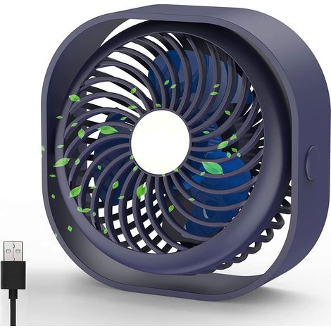 Ventilateur USB, mini ventilateur de table à flux d'air puissant, mini ventilateur portable à 3 vitesses pour bureau, table, maison (1/5)