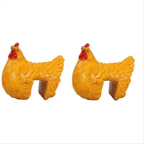 Statuette de poulet amusante, art champêtre, décoration de jardin, jaune (1/5)