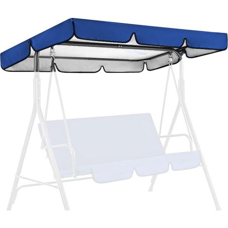 Applicable Toit de Rechange pour Balancelle de Jardin 3 Places, Toit Pare-Soleil, Universel Toile de Rechange pour Balancelle Jardin Exterieur, Housse de Rechange, Toit de Balançoire (Bleu Roi) (1/5)