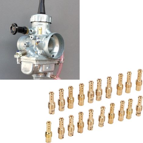 Kit de 20 Jets Pilotes Lents 12.5-60 pour Carburateurs MIKUNI VM TM TMX - Pièces Métalliques de Rechange (1/5)