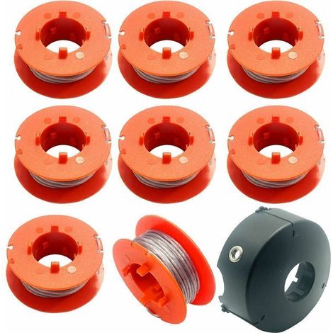 Ersatzdrahtspule für Bosch ART 23, 26, 30 Combitrim, Easytrim Freischneider, inklusive Schutzabdeckung, Modell F016L71088 (8 Spulen + 1 Abdeckung).