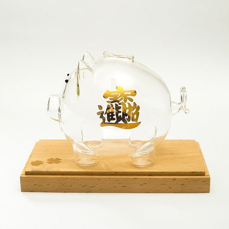 Transparente Glas-Spardose, Squid-Game-Figur, Geschenkbox (1 Stück), Glücksbringer + Ständer (1/5)