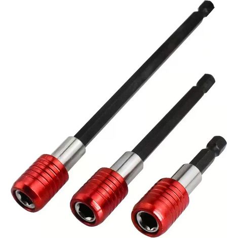 Prolunga per punte da trapano in 3 pezzi con supporto magnetico a sgancio rapido e attacco esagonale da 1/4 di pollice compatibile con tutte le punte da trapano con attacco da 1/4 di pollice (2 pollic