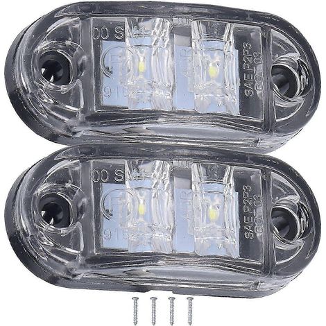 Feu de position latéral à 2 LED 10-30 V, clignotant haute luminosité pour voitures, camions, remorques et camping-cars (blanc intelligent) (1/5)