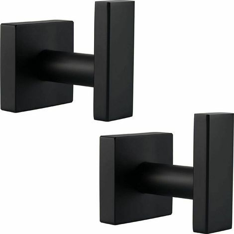 Perchero de baño con 2 ganchos para toallas, soporte para toallas de acero inoxidable (1/5)