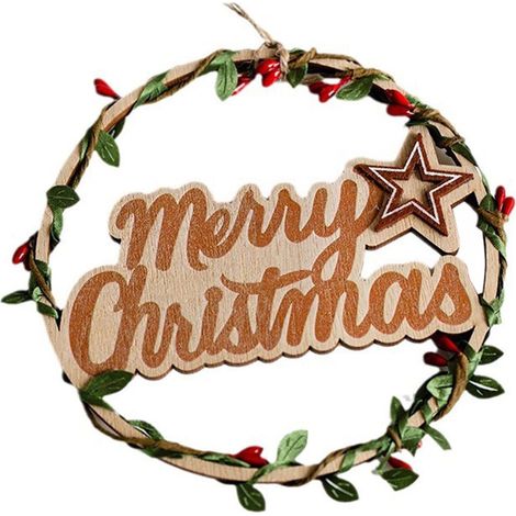 Guirlande En Bois - Panneau Lettres Noël - Décoration Arbre De Noël - Pour Porte Mur Table - 15 x 15 cm - 1 Pièce (1/5)