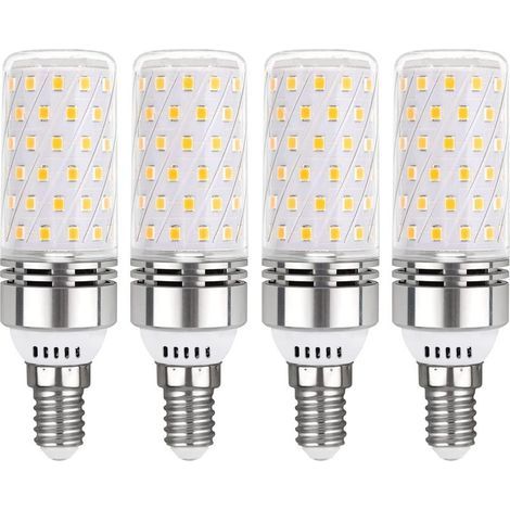 Ampoule LED E14 16 W Blanc Chaud 3000 K 1450 Lm Équivalent Halogène 100 W Non Dimmable Pour Éclairage Intérieur Lot de 4 (1/4)