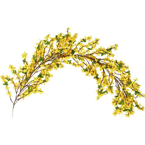Jasmin d'hiver décoratif pour porte d'entrée, réaliste et vivant, pour salon, maison, 1 m (1/3)