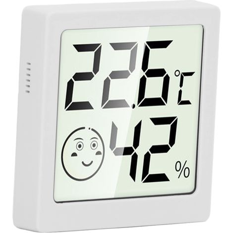 Thermomètre et hygromètre d'ambiance numérique de haute précision pour la maison, mini-thermomètre-hygromètre blanc