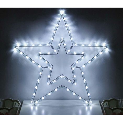 Stella Luminosa Di Natale 54 LED Tubo Luminoso Luce Fredda Addobbi Natalizi