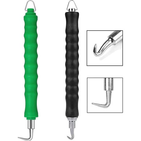2 pcs Fil Twister Crochet pour Barres d'Armature, Crochet d'armature Semi-Automatique, pour Attacher du Ferraillage et Du Grillage (Courbe et Droit) (1/5)