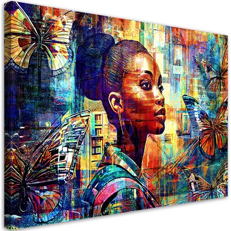 Tableau sur toile Tableau sur toile Femme africaine glamour 60x40 (1/5)