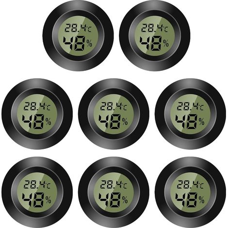 Thermomètre d'intérieur numérique - Mini hygromètre - Écran LCD numérique - Pour intérieur et extérieur - Humidimètre pour humidificateur, cave, chambre de bébé - Fahrenheit ou Celsius (8) (1/5)