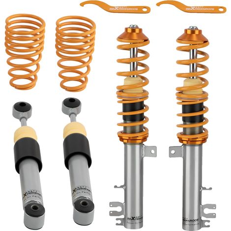 Kit de suspensión coilover, acero de alta resistencia, altura ajustable de 30 a 70 mm, compatible con Fiat Panda Mk2 169, mejora el manejo, 32 niveles de ajuste de amortiguación. (1/5)