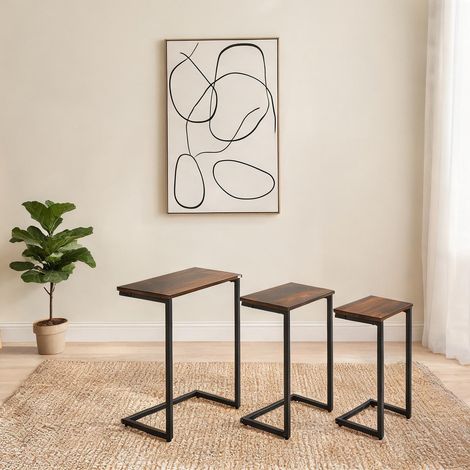Table basse coloris marron en bois 45 x 30 x 60 cm (1/5)
