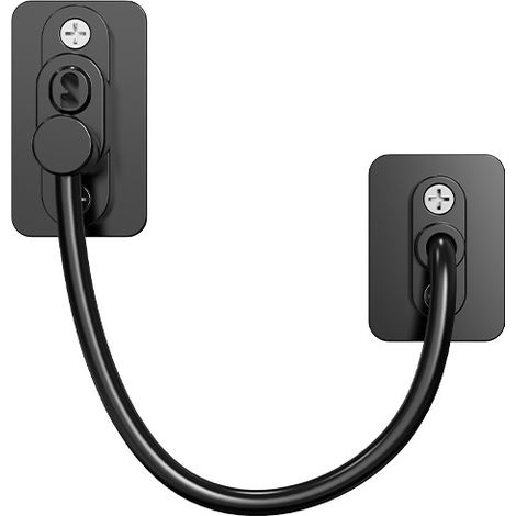 Tür- und Fensterbegrenzer, Schiebetüren, Drehkippfenster, Diebstahlsicherungen, PVC-Fensterbegrenzer, schwarze Tür- und Fensterbegrenzer.