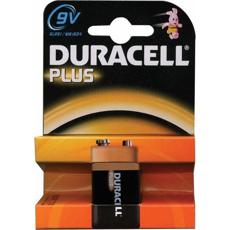 Batterie Alkaline Transistor 6LR61 9V Duracell Plus conf.10 Blister da 1 Pz (1/2)