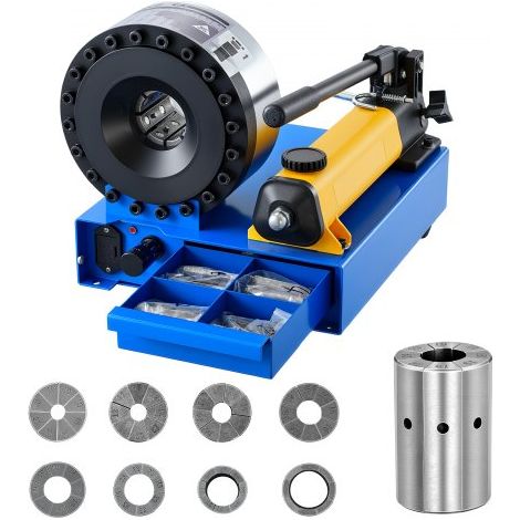 Sertisseuse Hydraulique Haute Pression Pince à Sertir Tuyau Climatisation Flexibles 6-28 mm Kit Sertissage Manuel pour Tuyaux Gaz/Eau/Climatisation Automobile,Raccords Câbles,avec 8 Matrices (1/3)