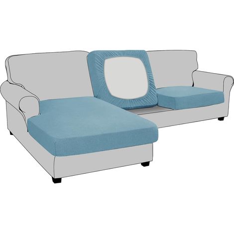 Housse de Coussin Extensible de canapé Housse de Protection pour Meubles Housse de siège de canapé Couvre pour Canapé Protege de Meubles Antipoussière (2 Places,Bleu lac) (1/5)