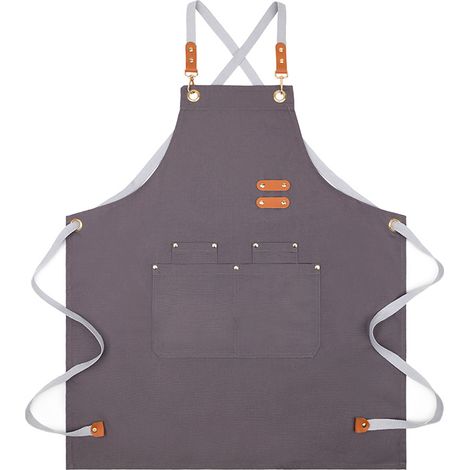 Tablier de cuisine unisexe imperméable en toile, idéal pour les cafés et salons de thé.