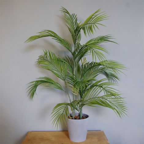 90cm Artificial Palm Tree Potted in Decorative Planter (1/3)