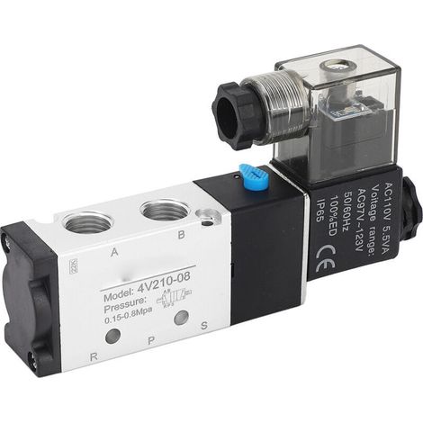 Electrovanne Pneumatique 5/2, 4V210-08, Commande Cylindre, 110V AC, Valve Inversion (1/5)