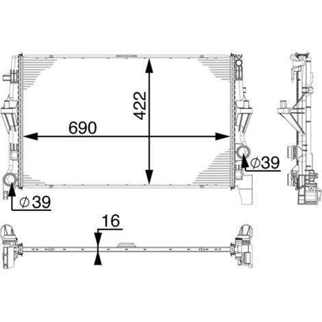 Radiateur, refroidissement du moteur MAHLE CR 902 000P MERCEDES-BENZ 4475010201