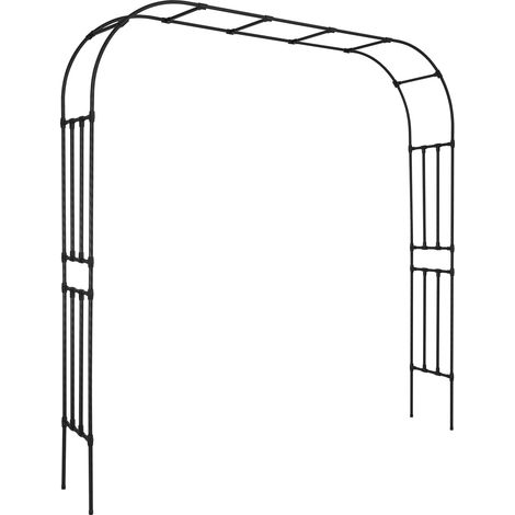 Mophorn Arco da Giardino 240x250x40 cm, Struttura in Metallo per Decorazioni di Matrimoni, Supporto per Piante Rampicanti e Rose, Ideale per Eventi e Feste (1/5)