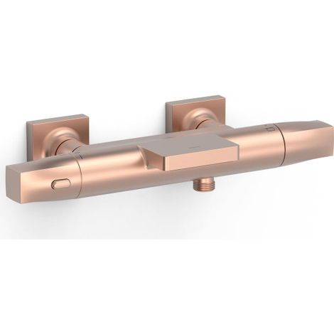Mitigeur bain-douche thermostatique mural Over‑wall Or Rose Mat 24K - TRES 19017415OPM